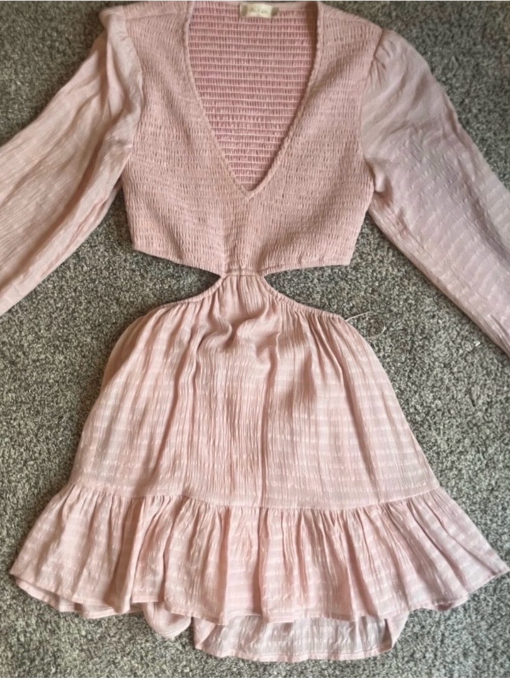 Altar'd State Blush Pink Cutout Long Sleeve Dress